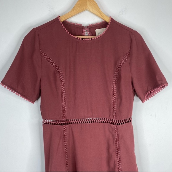 NWT Moon River Dress L Short Sleeve Mini Cut Out Boho Tuckernuck Anthropologie - Picture 4 of 12